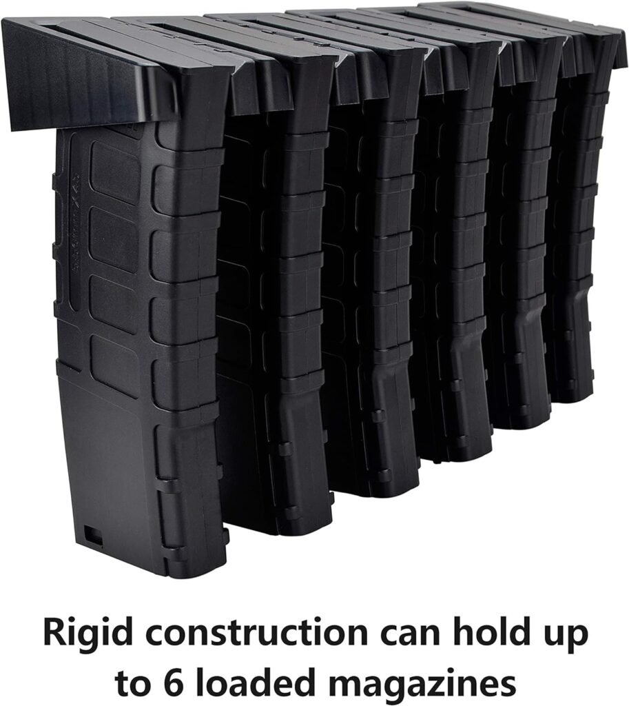 ABS 6 Standard PMAG Rack Wall Mount, Wall Magazine Display, Detachable Wall Mags Storage Organization System