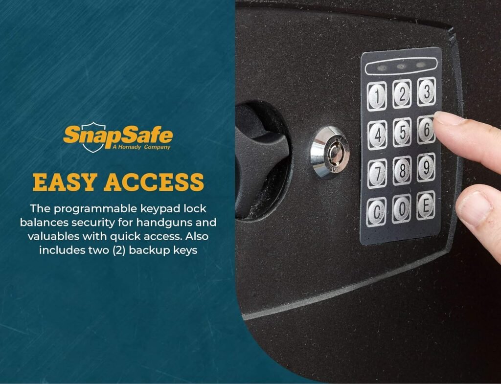 SnapSafe in Wall Gun Safe and Money Safe - Hidden Safe Provides Security for Your Firearms  Valuables, Keypad Entry - In Wall Safe Between Studs with Flush Mount, Ideal for Home, Office Black