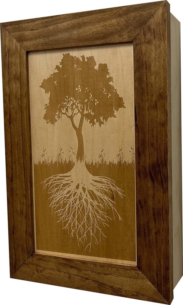 Tree Roots Silhouette Wall Decor Gun Safe To Securely Store Your Gun Safely in Plain Sight (Black)