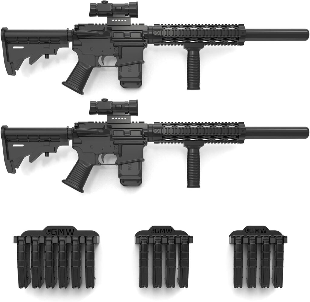 GMW 2 Pack Gun Magnet, 6 x AR-15 PMAG Wall Mount