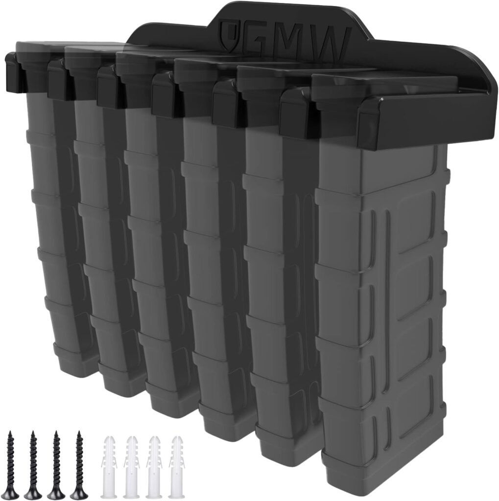 GMW 2 Pack Gun Magnet, 6 x AR-15 PMAG Wall Mount