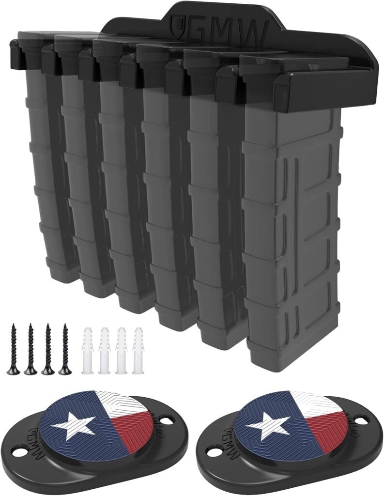 GMW 2 Pack Gun Magnet, 6 x AR-15 PMAG Wall Mount