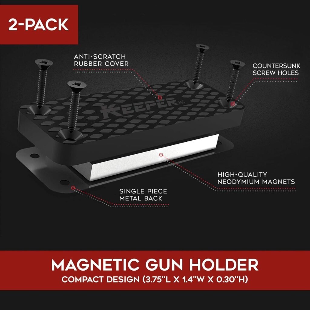 KEEPER MG Gun Magnet for Vehicle - Magnetic Holder for Rifle, Handgun, Shotgun, Pistol up to 35lbs